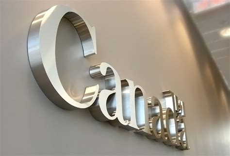 Office Lobby Signage Brushed Stainless Steel Metal Sign Artsigns