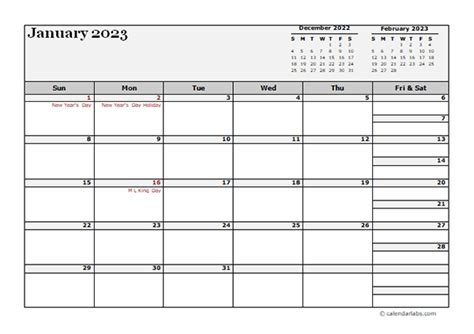 2023 Monthly Planner Template Landscape Free Printable Templates