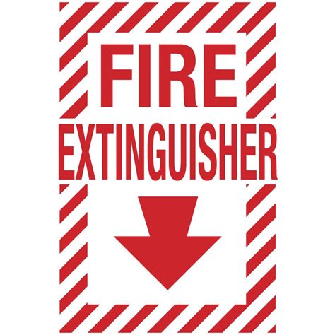 Striped Border Fire Extinguisher Location Sign
