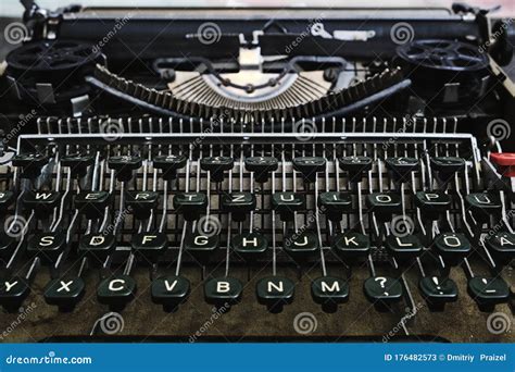 Mechanical Keyboard Of An Old Retro Typewriter Stock Image Image Of