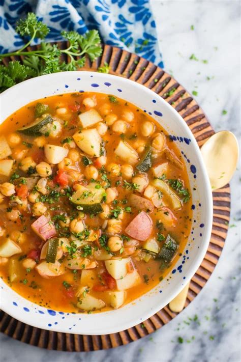 Add the onion and garlic; Moroccan Chickpea Soup- this vegetarian soup is healthy ...