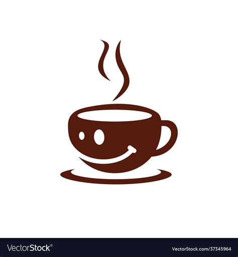 Smile Coffee Logo Design Royalty Free Vector Image