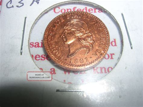 Unique 1861 Civil War Confederate One Cent 1100 Copper Restrike