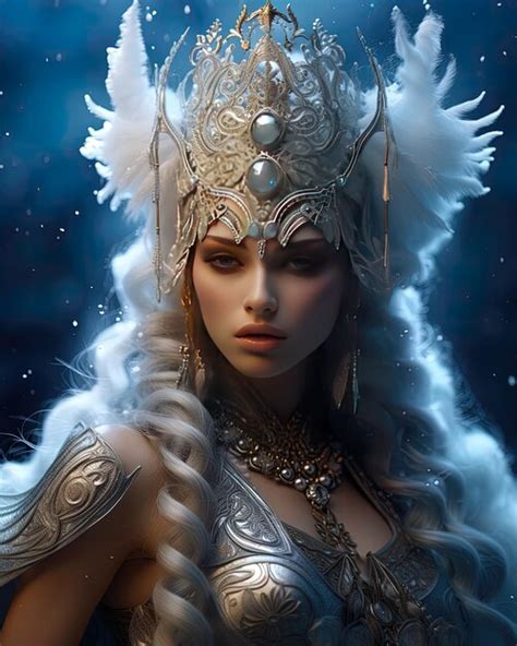 Premium Ai Image A Beautiful Woman In A Silver Dress With A White Crown On Her Head