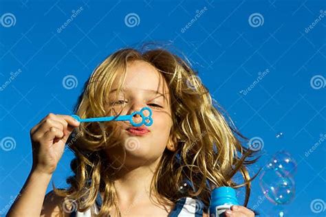 Girl Blowing Bubbles Stock Image Image Of Young Bubble 19002175