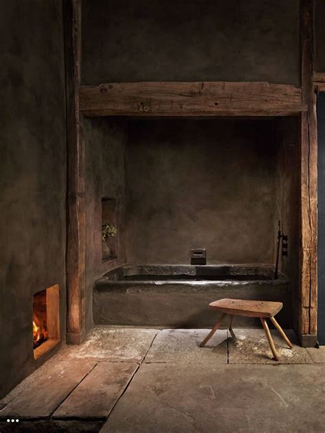 Dark Medieval Bathroom Interior Architecture Design Minimalist