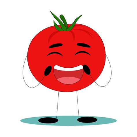Funny Tomato Tomato With Funny Face Flat Vector Illustration 4668864