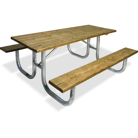 Ultra Play 72 In Brown Southern Yellow Pine Rectangle Picnic Table At