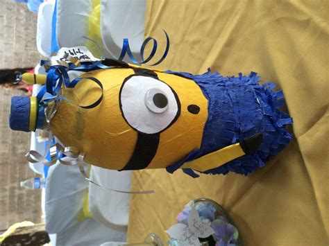 Minion Center Piece Made Out Of A Soda Bottle Minion Birthday