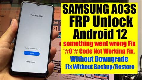 Samsung A03s FRP Bypass A037F Unlock Google Account Something Went