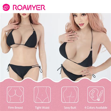 Roanyer Silicone Body Suit With H Cup Breast Form Shapewear For
