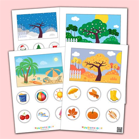 Four Seasons Sorting Printable Worksheet For Toddlers