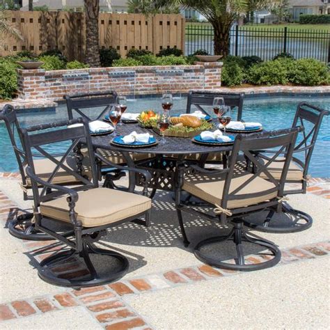 With our 8 person and more outdoor wicker dining sets, you now have plenty of options for seating guests and making your large patio ready for outdoor entertaining. Shop Carrolton 6-person Cast Aluminum Patio Dining Set ...
