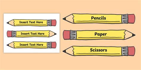 Editable Pencils Template Horizontal Sb10418 Classroom Labels