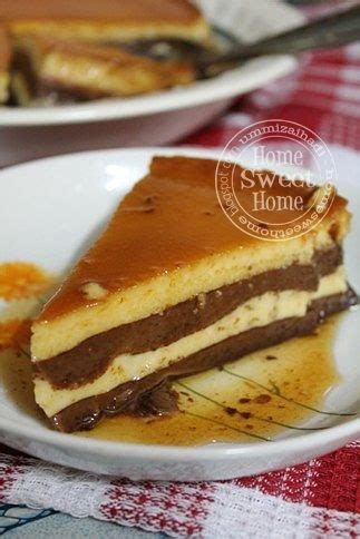 Kek puding karamel pelangi via tcersyikin.blogspot.com. Home Sweet Home: Puding Karamel Lapis Coklat Lagi..