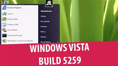 Windows Vista Ultimate Beta 1 Build 5259 Youtube