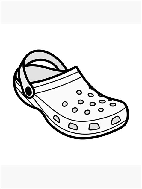 White Croc Shoe Illustration Poster By Cobyc10916 Redbubble