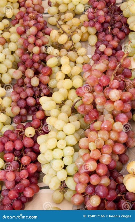 Fresh Yellow And Red Grapes On Grocery Store Stock Photo Image Of