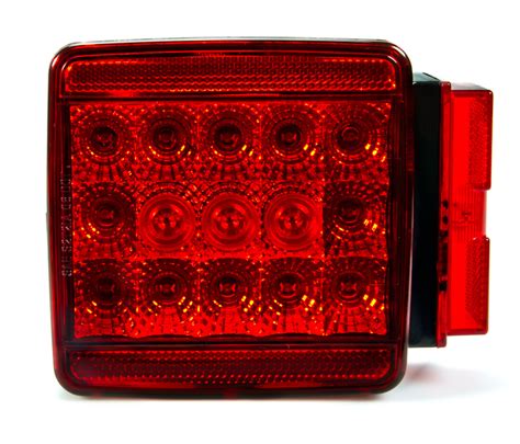 Square Led Trailer Light Kit 4 12” Led Braketurntaillicense Plate