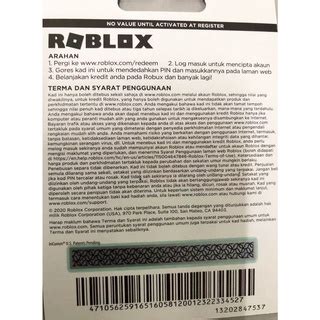 Original Rm Roblox Gift Card Robux Game Reload Card Malaysia