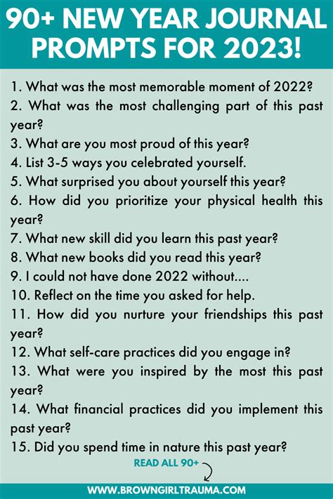 90 New Year Journal Prompts For 2024 To Focus On Self Growth BROWN