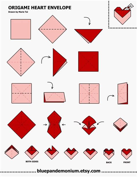Simple Origami Heart Printable Instructions