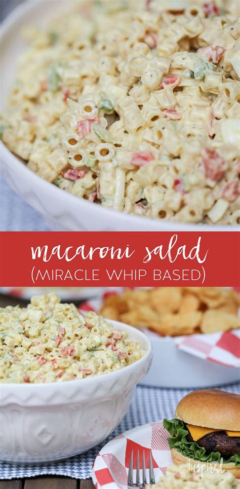 Cook the pasta according to package directions until it is cooked al dente. Macaroni Salad (Miracle Whip Based) Recipe #macaronisalad ...
