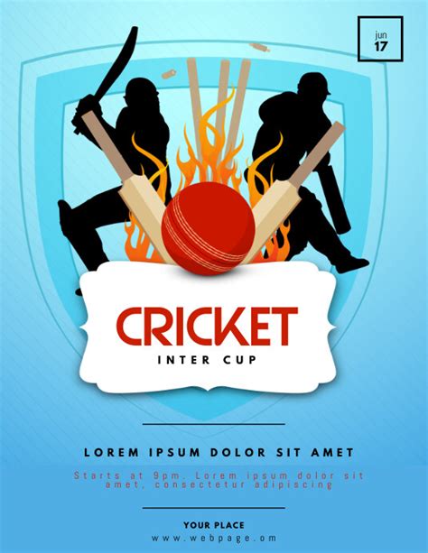 Cricket Flyer Template Postermywall