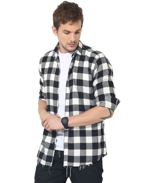 Black And White Checks Casual Shirt By Green Hill The Secret Label