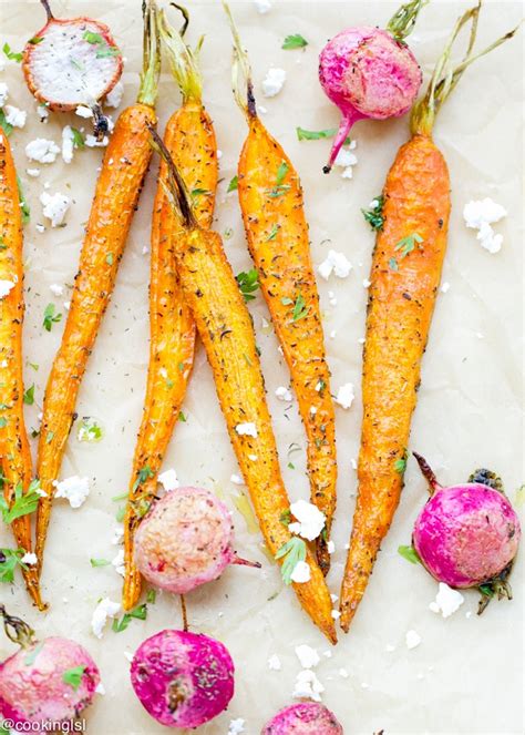 Roasted Carrots And Radishes With Summer Savory