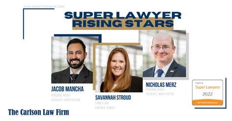 Three Carlson Law Firm Attorneys Named Super Lawyer Rising Stars