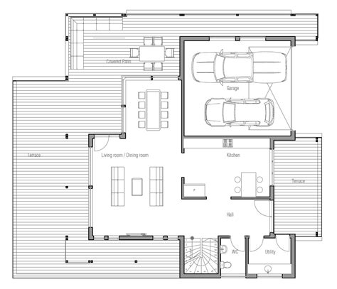 Modern House Plan With Very Large Balcony House Plan