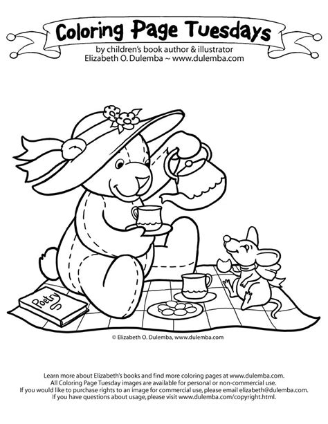 Dulemba Coloring Page Tuesday Tea Party Coloring Home