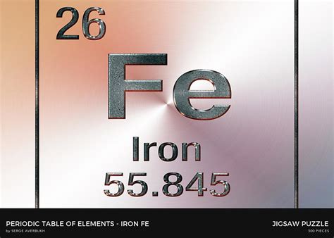 Periodic Table Of Elements Iron Fe Puzzle For Sale By Serge Averbukh