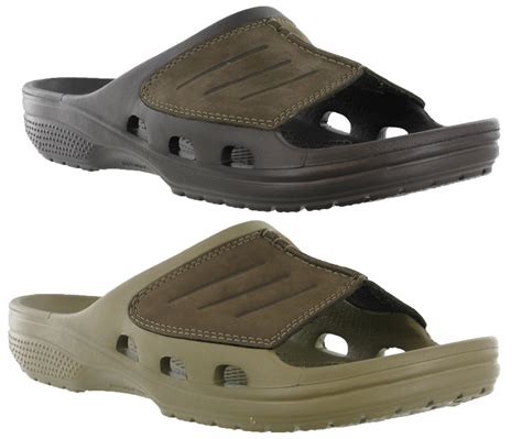Mens Crocs Yukon Mesa Slide Walking Comfort Leather Uppers Sandals