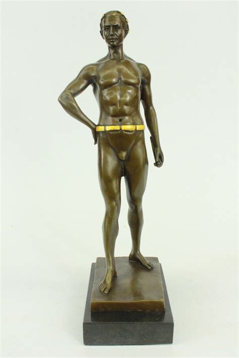 Erotic Male Nude Statue Hotcast Bronze Naked Man Sculpture Ornament