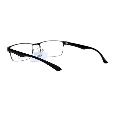 Sa106 Nerd Narrow Rectangular Metal Rim Nerdy Eyeglasses Ebay