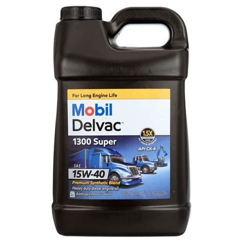 Mobil Delvac 1300 Super Heavy Duty Premium Synthetic Blend Diesel Engine Oil 15w 40 25 Gallon