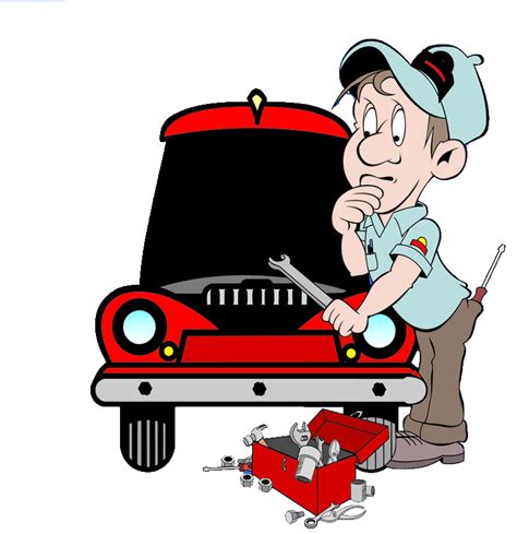 Download  Black And White Download Cartoon Auto Car Repair Fix The