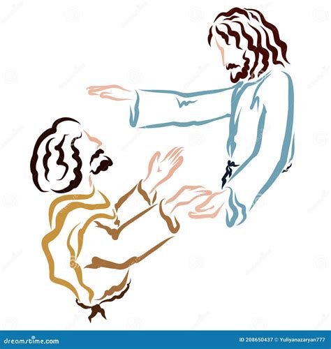 Jesus Blesses Forgives Or Heals A Person Stock Illustration Illustration Of Healing Mercy
