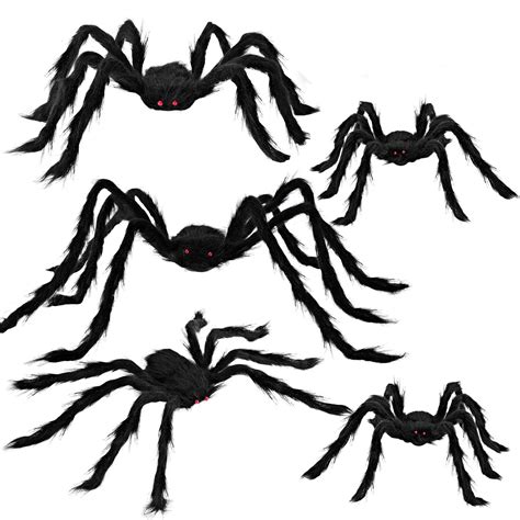 buy joyin halloween realistic hairy spiders set 5 pack halloween spider props y spiders with