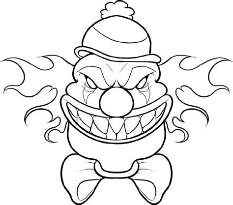 Scary Clown Coloring Pages 1 Educative Printable