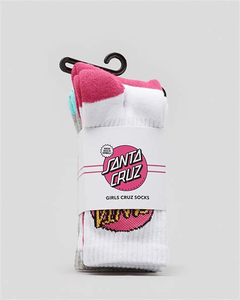 Santa Cruz Girls Pop Dot Sock Pack In Assorted Fast Shipping And Easy