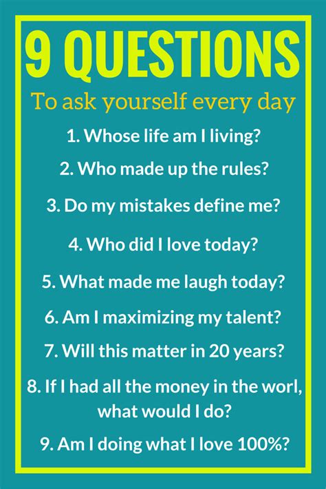 9 Questions To Ask Yourself Every Day Personal Development Quotes