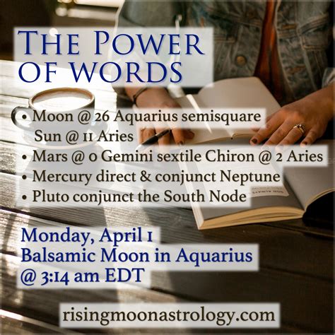 Balsamic Moon In Aquarius The Power Of Words Rising Moon Astrology