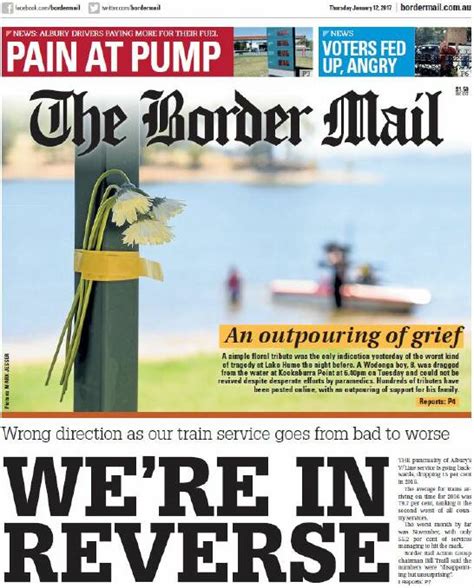 Recap Border Mail Front Pages From January 2017 The Border Mail