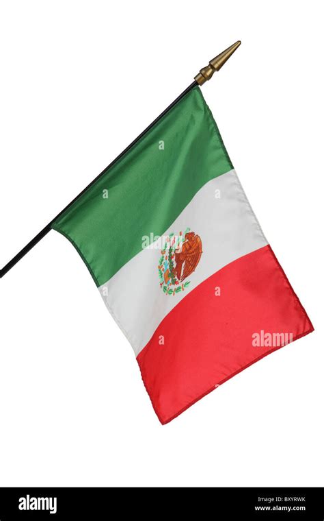 Mexican Flag On White Background Stock Photo Alamy