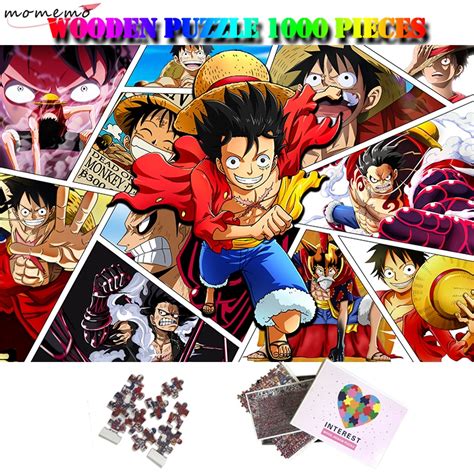 Momemo Monkey D Luffy 1000 Pieces Wooden Jigsaw Puzzle Anime Cartoon