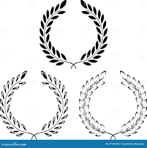 Set Of Laurel Wreaths Stock Vector Illustration Of Leaf 37181666