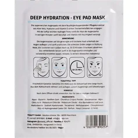 Yeauty Eye Pad Mask Deep Hydration Rossmannde